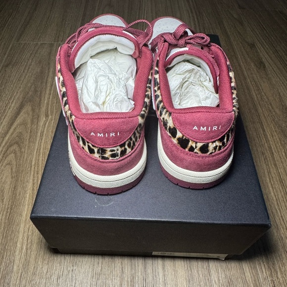 AMIRI Women's Red and White Sneakers with Leopard Accents - Picture 4 of 6